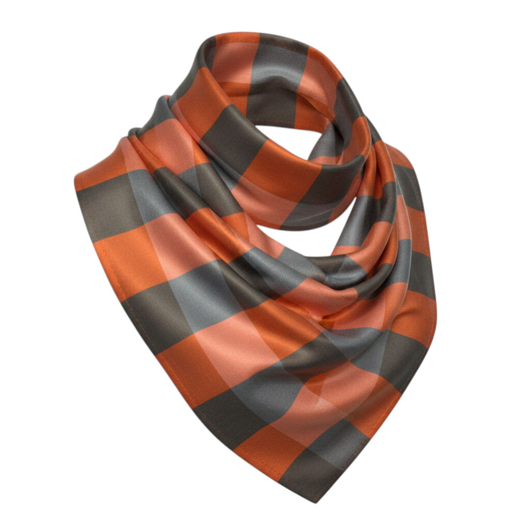 Orange Grey Check